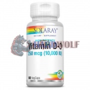 Vitamin D3 [High Potency] (60 шт по 250 мкг: 10. 000 МЕ), Solaray