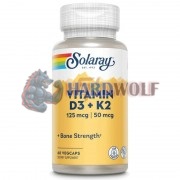 Vitamin D3 + K2 (60 шт), Solaray