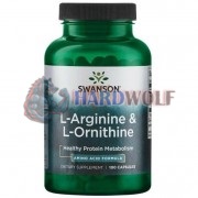 Arginine & Ornithine [500 мг x 250 мг] (100 шт), Swanson